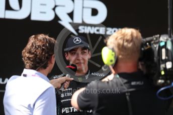 World © Octane Photographic Ltd. Formula 1 – Spanish Grand Prix - Circuit de Barcelona-Catalunya. Sunday 22nd May 2022 Parc Ferme. Mercedes-AMG Petronas F1 Team F1 W13 - George Russell.