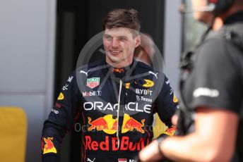 World © Octane Photographic Ltd. Formula 1 – Spanish Grand Prix - Circuit de Barcelona-Catalunya. Sunday 22nd May 2022 Parc Ferme. Oracle Red Bull Racing RB18 – Max Verstappen.