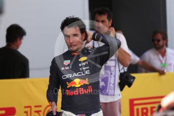 World © Octane Photographic Ltd. Formula 1 – Spanish Grand Prix - Circuit de Barcelona-Catalunya. Sunday 22nd May 2022 Parc Ferme. Oracle Red Bull Racing RB18 – Sergio Perez.