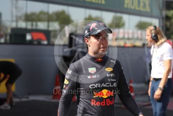 World © Octane Photographic Ltd. Formula 1 – Spanish Grand Prix - Circuit de Barcelona-Catalunya. Sunday 22nd May 2022 Parc Ferme. Oracle Red Bull Racing RB18 – Sergio Perez.