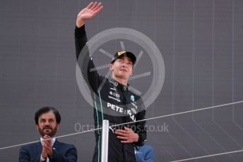 World © Octane Photographic Ltd. Formula 1 – Spanish Grand Prix - Circuit de Barcelona-Catalunya. Sunday 22nd May 2022 Podium. Mercedes-AMG Petronas F1 Team F1 W13 - George Russell.