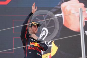 World © Octane Photographic Ltd. Formula 1 – Spanish Grand Prix - Circuit de Barcelona-Catalunya. Sunday 22nd May 2022 Podium. Oracle Red Bull Racing RB18 – Sergio Perez.