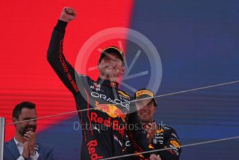 World © Octane Photographic Ltd. Formula 1 – Spanish Grand Prix - Circuit de Barcelona-Catalunya. Sunday 22nd May 2022 Podium. Oracle Red Bull Racing RB18 – Max Verstappen.