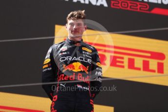 World © Octane Photographic Ltd. Formula 1 – Spanish Grand Prix - Circuit de Barcelona-Catalunya. Sunday 22nd May 2022 Podium. Oracle Red Bull Racing RB18 – Max Verstappen.