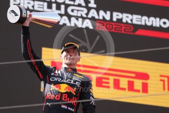 World © Octane Photographic Ltd. Formula 1 – Spanish Grand Prix - Circuit de Barcelona-Catalunya. Sunday 22nd May 2022 Podium. Oracle Red Bull Racing RB18 – Max Verstappen.
