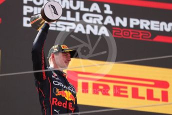 World © Octane Photographic Ltd. Formula 1 – Spanish Grand Prix - Circuit de Barcelona-Catalunya. Sunday 22nd May 2022 Podium. Oracle Red Bull Racing RB18 – Max Verstappen.