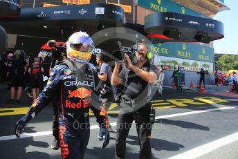 World © Octane Photographic Ltd. Formula 1 – Spanish Grand Prix - Circuit de Barcelona-Catalunya. Sunday 22nd May 2022 Parc Ferme. Oracle Red Bull Racing RB18 – Sergio Perez.