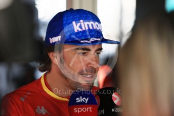 World © Octane Photographic Ltd. Formula 1 – Spanish Grand Prix - Circuit de Barcelona-Catalunya. Friday 20th May 2022 Paddock. BWT Alpine F1 Team A522 - Fernando Alonso.