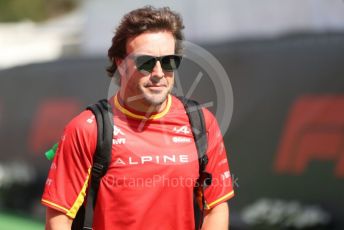 World © Octane Photographic Ltd. Formula 1 – Spanish Grand Prix - Circuit de Barcelona-Catalunya. Friday 20th May 2022 Paddock. BWT Alpine F1 Team A522 - Fernando Alonso.