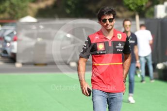 World © Octane Photographic Ltd. Formula 1 – Spanish Grand Prix - Circuit de Barcelona-Catalunya. Friday 20th May 2022 Paddock. Scuderia Ferrari F1-75 - Carlos Sainz.