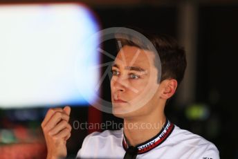 World © Octane Photographic Ltd. Formula 1 – Spanish Grand Prix - Circuit de Barcelona-Catalunya. Friday 20th May 2022 Paddock. Mercedes-AMG Petronas F1 Team F1 W13 - George Russell.