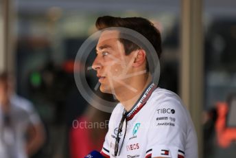 World © Octane Photographic Ltd. Formula 1 – Spanish Grand Prix - Circuit de Barcelona-Catalunya. Friday 20th May 2022 Paddock. Mercedes-AMG Petronas F1 Team F1 W13 - George Russell.