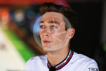 World © Octane Photographic Ltd. Formula 1 – Spanish Grand Prix - Circuit de Barcelona-Catalunya. Friday 20th May 2022 Paddock. Mercedes-AMG Petronas F1 Team F1 W13 - George Russell.