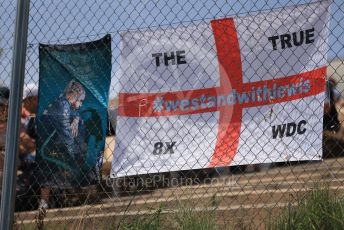 World © Octane Photographic Ltd. Formula 1 – Spanish Grand Prix - Circuit de Barcelona-Catalunya. Friday 20th May 2022 Practice 1. Mercedes-AMG Petronas F1 Team F1 W13 - Lewis Hamilton fans.
