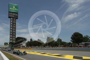 World © Octane Photographic Ltd. Formula 1 – Spanish Grand Prix - Circuit de Barcelona-Catalunya. Friday 20th May 2022 Practice 1. Mercedes-AMG Petronas F1 Team F1 W13 - George Russell and BWT Alpine F1 Team A522 - Esteban Ocon.