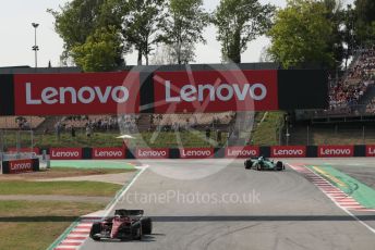 World © Octane Photographic Ltd. Formula 1 – Spanish Grand Prix - Circuit de Barcelona-Catalunya. Friday 20th May 2022 Practice 2. Scuderia Ferrari F1-75 - Charles Leclerc and Aston Martin Aramco Cognizant F1 Team AMR22 - Lance Stroll.