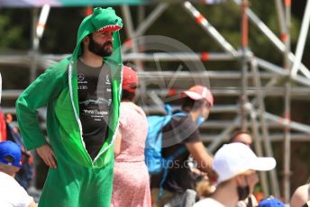 World © Octane Photographic Ltd. Formula 1 – Spanish Grand Prix - Circuit de Barcelona-Catalunya. Friday 20th May 2022 Practice 3. Fan in a dino costume