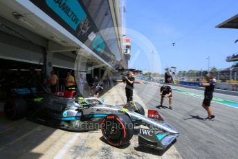 World © Octane Photographic Ltd. Formula 1 – Spanish Grand Prix - Circuit de Barcelona-Catalunya. Friday 20th May 2022 Practice 3. Mercedes-AMG Petronas F1 Team F1 W13 - Lewis Hamilton.