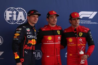World © Octane Photographic Ltd. Formula 1 – Spanish Grand Prix - Circuit de Barcelona-Catalunya. Saturday 21st May 2022 Qualifying. Scuderia Ferrari F1-75 - Charles Leclerc and Carlos Sainz and Oracle Red Bull Racing RB18 – Max Verstappen..