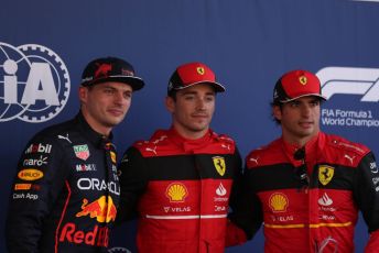 World © Octane Photographic Ltd. Formula 1 – Spanish Grand Prix - Circuit de Barcelona-Catalunya. Saturday 21st May 2022 Qualifying. Scuderia Ferrari F1-75 - Charles Leclerc and Carlos Sainz and Oracle Red Bull Racing RB18 – Max Verstappen..