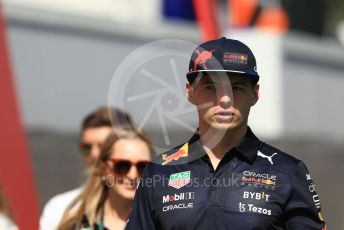 World © Octane Photographic Ltd. Formula 1 – Spanish Grand Prix - Circuit de Barcelona-Catalunya. Saturday 21st May 2022 Paddock. Oracle Red Bull Racing RB18 – Max Verstappen.