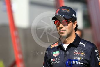 World © Octane Photographic Ltd. Formula 1 – Spanish Grand Prix - Circuit de Barcelona-Catalunya. Saturday 21st May 2022 Paddock. Oracle Red Bull Racing RB18 – Sergio Perez.