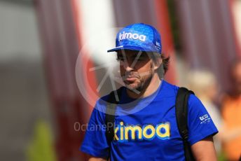 World © Octane Photographic Ltd. Formula 1 – Spanish Grand Prix - Circuit de Barcelona-Catalunya. Sunday 22nd May 2022 Paddock. BWT Alpine F1 Team A522 - Fernando Alonso.