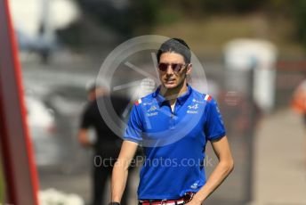 World © Octane Photographic Ltd. Formula 1 – Spanish Grand Prix - Circuit de Barcelona-Catalunya. Sunday 22nd May 2022 Paddock. BWT Alpine F1 Team A522 - Esteban Ocon.