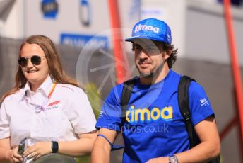 World © Octane Photographic Ltd. Formula 1 – Spanish Grand Prix - Circuit de Barcelona-Catalunya. Sunday 22nd May 2022 Paddock. BWT Alpine F1 Team A522 - Fernando Alonso.