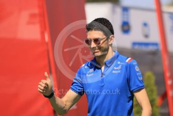 World © Octane Photographic Ltd. Formula 1 – Spanish Grand Prix - Circuit de Barcelona-Catalunya. Sunday 22nd May 2022 Paddock. BWT Alpine F1 Team A522 - Esteban Ocon.