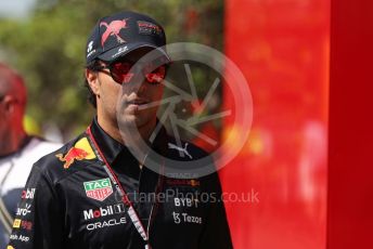 World © Octane Photographic Ltd. Formula 1 – Spanish Grand Prix - Circuit de Barcelona-Catalunya. Sunday 22nd May 2022 Paddock. Oracle Red Bull Racing RB18 – Sergio Perez.