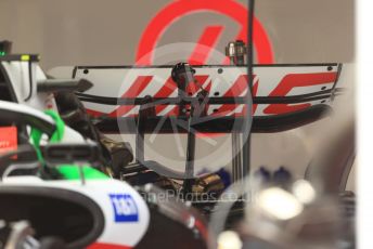 World © Octane Photographic Ltd. Formula 1 – Spanish Grand Prix - Circuit de Barcelona-Catalunya. Thursday 19th May 2022 Pitlane. Haas F1 Team VF-22 rear wing