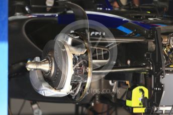 World © Octane Photographic Ltd. Formula 1 – Spanish Grand Prix - Circuit de Barcelona-Catalunya. Thursday 19th May 2022 Pitlane. Williams Racing FW44 front brake
