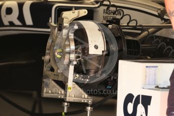 World © Octane Photographic Ltd. Formula 1 – Spanish Grand Prix - Circuit de Barcelona-Catalunya. Thursday 19th May 2022 Pitlane. Scuderia AlphaTauri AT03 front brake