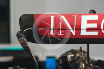 World © Octane Photographic Ltd. Formula 1 – Spanish Grand Prix - Circuit de Barcelona-Catalunya. Thursday 19th May 2022 Pitlane. Mercedes-AMG Petronas F1 Team F1 W13 rear wing