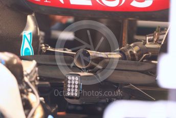 World © Octane Photographic Ltd. Formula 1 – Spanish Grand Prix - Circuit de Barcelona-Catalunya. Thursday 19th May 2022 Pitlane. Mercedes-AMG Petronas F1 Team F1 W13 rear wing