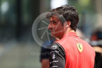 World © Octane Photographic Ltd. Formula 1 – Spanish Grand Prix - Circuit de Barcelona-Catalunya. Thursday 19th May 2022 Paddock. Scuderia Ferrari F1-75 - Carlos Sainz.