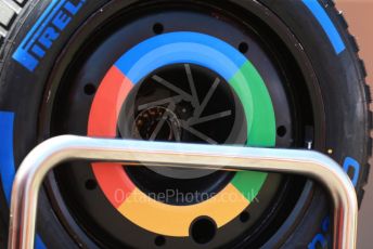 World © Octane Photographic Ltd. Formula 1 – Spanish Grand Prix - Circuit de Barcelona-Catalunya. Thursday 19th May 2022 Paddock. McLaren F1 Team Google wheels and wet tyres.