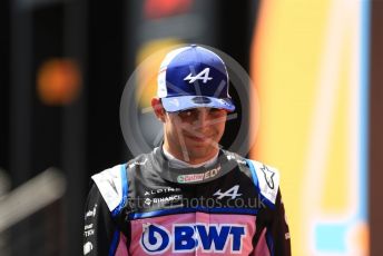 World © Octane Photographic Ltd. Formula 1 – Spanish Grand Prix - Circuit de Barcelona-Catalunya. Thursday 19th May 2022 Paddock. BWT Alpine F1 Team A522 - Esteban Ocon.
