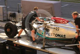 World © Octane Photographic Ltd. Formula 1 – Spanish Grand Prix - Circuit de Barcelona-Catalunya. Thursday 19th May 2022 Pitlane. Mercedes-AMG Petronas F1 Team F1 W13 - George Russell.