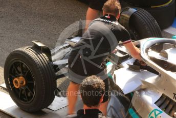 World © Octane Photographic Ltd. Formula 1 – Spanish Grand Prix - Circuit de Barcelona-Catalunya. Thursday 19th May 2022 Pitlane. Mercedes-AMG Petronas F1 Team F1 W13 - George Russell.