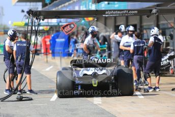 World © Octane Photographic Ltd. Formula 1 – Spanish Grand Prix - Circuit de Barcelona-Catalunya. Thursday 19th May 2022 Pitlane. Scuderia AlphaTauri AT03 - Yuki Tsunoda.