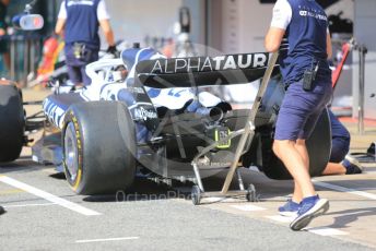 World © Octane Photographic Ltd. Formula 1 – Spanish Grand Prix - Circuit de Barcelona-Catalunya. Thursday 19th May 2022 Pitlane. Scuderia AlphaTauri AT03 - Yuki Tsunoda.