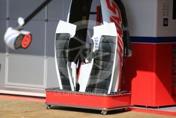 World © Octane Photographic Ltd. Formula 1 – Spanish Grand Prix - Circuit de Barcelona-Catalunya. Thursday 19th May 2022 Pitlane. Haas F1 Team VF-22 bodywor