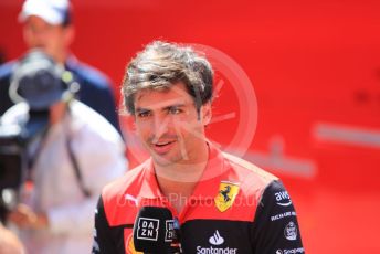 World © Octane Photographic Ltd. Formula 1 – Spanish Grand Prix - Circuit de Barcelona-Catalunya. Thursday 19th May 2022 Paddock. Scuderia Ferrari F1-75 - Carlos Sainz.