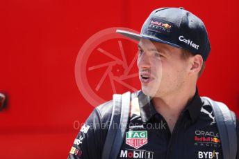 World © Octane Photographic Ltd. Formula 1 – Spanish Grand Prix - Circuit de Barcelona-Catalunya. Thursday 19th May 2022 Paddock. Oracle Red Bull Racing RB18 – Max Verstappen.