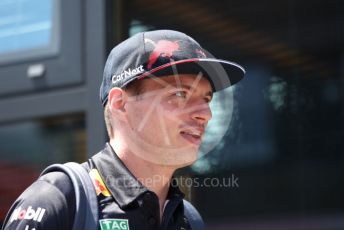 World © Octane Photographic Ltd. Formula 1 – Spanish Grand Prix - Circuit de Barcelona-Catalunya. Thursday 19th May 2022 Paddock. Oracle Red Bull Racing RB18 – Max Verstappen.