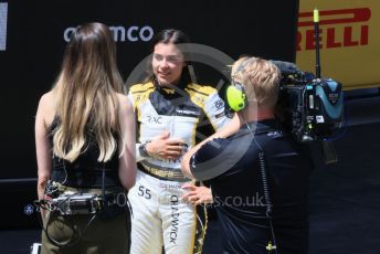 World © Octane Photographic Ltd. W Series – Spanish Grand Prix - Circuit de Barcelona-Catalunya. Saturday 21st May 2022 Race Podium. Tatuus F3 T-318. Jenner Racing – Jamie Chadwick