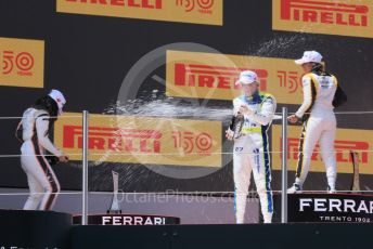 World © Octane Photographic Ltd. W Series – Spanish Grand Prix - Circuit de Barcelona-Catalunya. Saturday 21st May 2022 Race Podium. Tatuus F3 T-318. Jenner Racing – Jamie Chadwick, Racing X – Abbi Pulling and Click2Drive Bristol Street Motors W Series Team – Alice Powell.