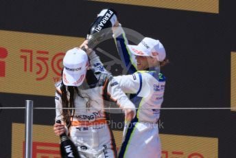 World © Octane Photographic Ltd. W Series – Spanish Grand Prix - Circuit de Barcelona-Catalunya. Saturday 21st May 2022 Race Podium. Tatuus F3 T-318. Racing X – Abbi Pulling and Click2Drive Bristol Street Motors W Series Team – Alice Powell.